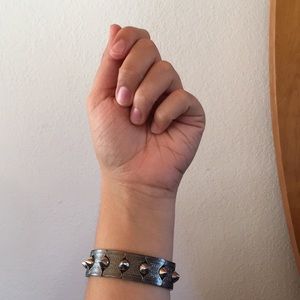 Dark Silver Studded Bracelet